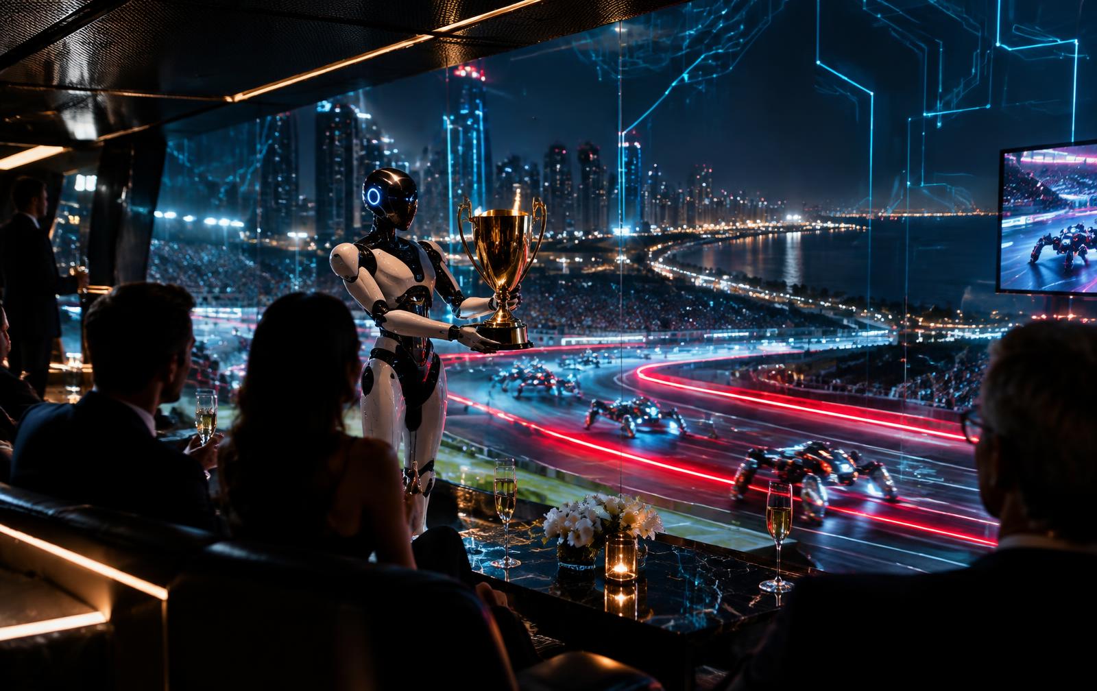 Trophy skybox overlooking the P.AI Games arena